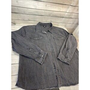Frye Men's Western Vintage Black Denim Button-Down Shirt 2XL